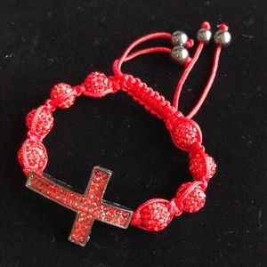 Cross bracelet with Shambala crystal stone